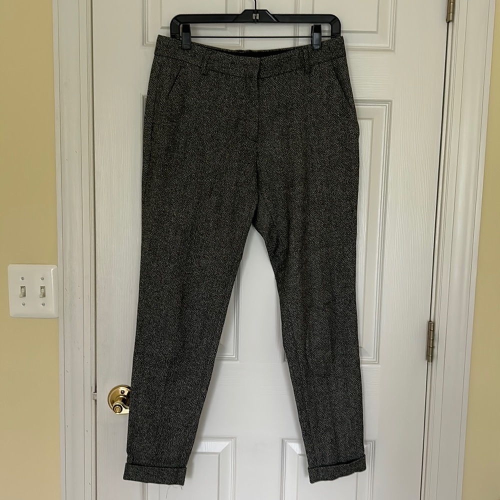 Burberry Brit Size US 8 Wool Tweed Lined Trousers with Ankle Cuff.